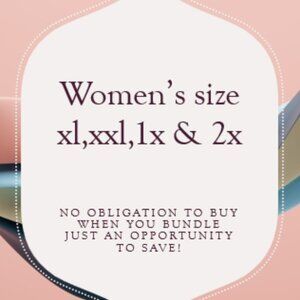 Women's size Xl, XXl, 1X and 2X